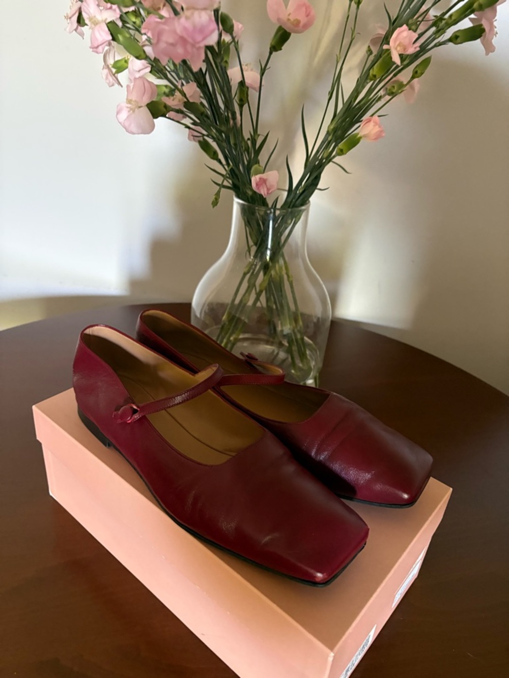 Mansur Gavriel Square Toe Mary Jane Flats Red Leather size 40 - Picture 2 of 6
